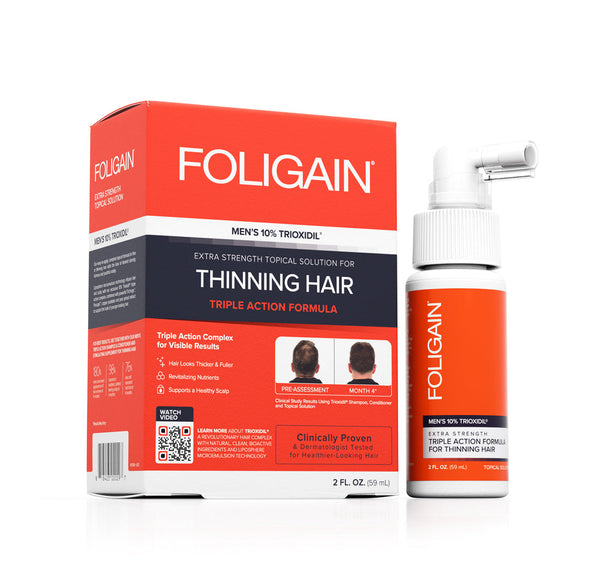 FOLIGAIN Triple Action Complete Formula For Thinning Hair For Men 10% Trioxidil - FOLIGAIN JAPAN