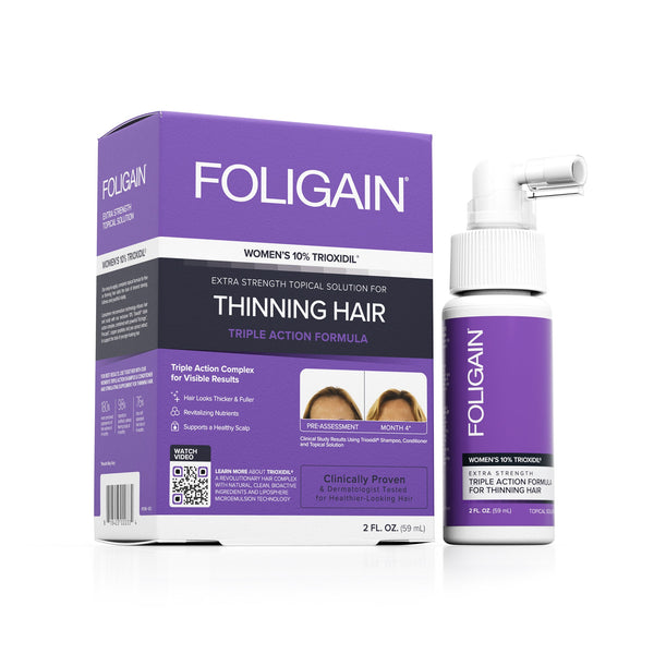 FOLIGAIN Triple Action Complete Formula For Thinning Hair For Women with 10% Trioxidil - FOLIGAIN JAPAN