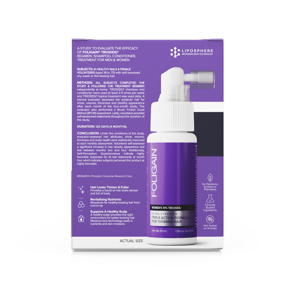 FOLIGAIN Triple Action Complete Formula For Thinning Hair For Women with 10% Trioxidil - FOLIGAIN JAPAN