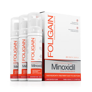 FOLIGAIN Minoxidil 5% Hair Regrowth Foam For Men 3 Month Supply - FOLIGAIN JAPAN