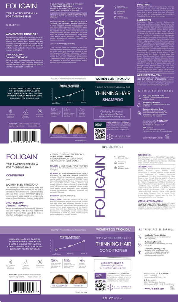 FOLIGAIN Hair Growth Shampoo + Conditioner Kit For Women - FOLIGAIN JAPAN