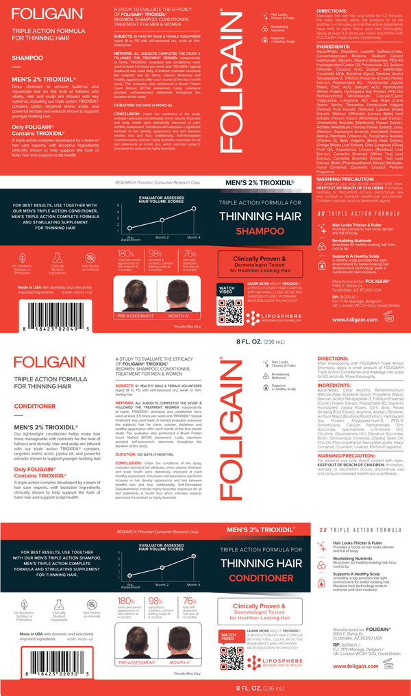 FOLIGAIN Hair Growth Shampoo + Conditioner Kit For Men - FOLIGAIN JAPAN
