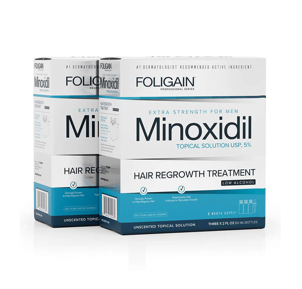 FOLIGAIN Low Alcohol Minoxidil 5% Hair Regrowth Treatment For Men 6 Month Supply - FOLIGAIN JAPAN