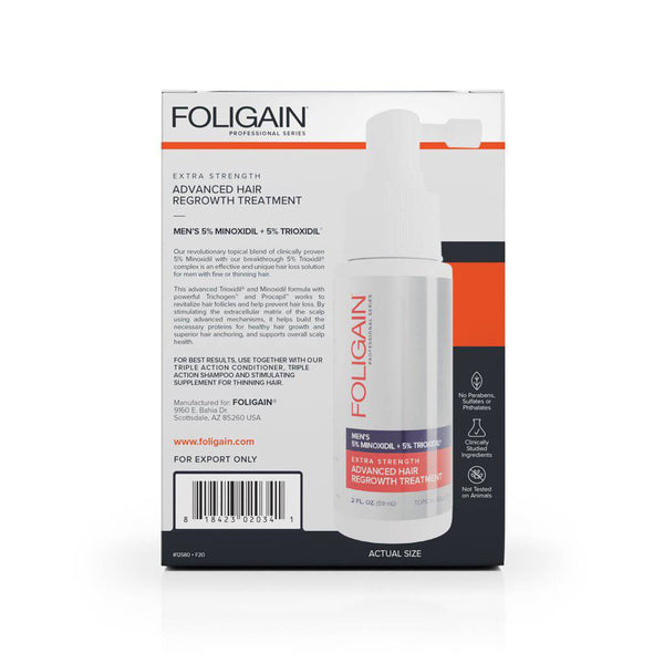 FOLIGAIN Advanced Hair Regrowth For Men Minoxidil 5% + Trioxidil 5% - FOLIGAIN JAPAN