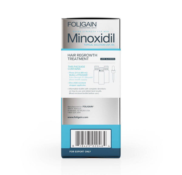 FOLIGAIN Low Alcohol Minoxidil 5% Hair Regrowth Treatment For Men 3 Month Supply - FOLIGAIN JAPAN