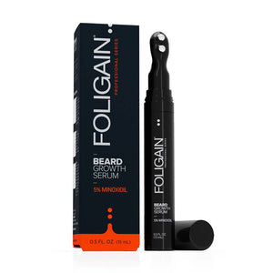 FOLIGAIN® Minoxidil 5% Beard Growth Serum with Rollerball Applicator - FOLIGAIN JAPAN
