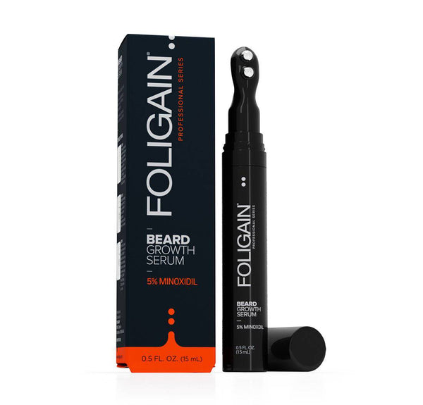 FOLIGAIN® Minoxidil 5% Beard Growth Serum with Rollerball Applicator - FOLIGAIN JAPAN