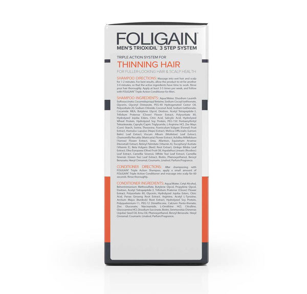 FOLIGAIN Triple Action Hair Care System For Men 3 Piece Trial Set - FOLIGAIN JAPAN