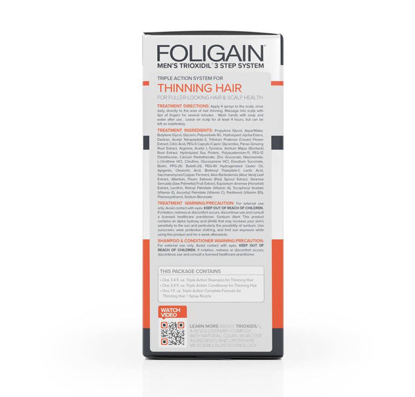FOLIGAIN Triple Action Hair Care System For Men 3 Piece Trial Set - FOLIGAIN JAPAN