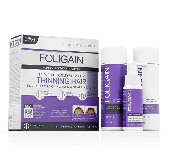 FOLIGAIN Triple Action Hair Care System For Women 3 Piece Trial Set - FOLIGAIN JAPAN