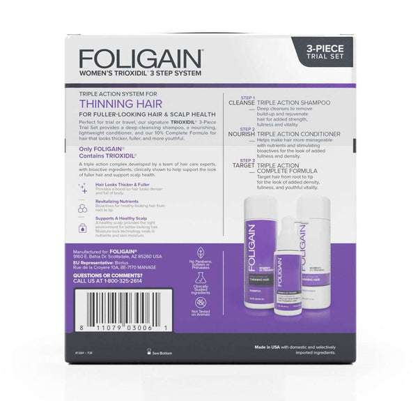 FOLIGAIN Triple Action Hair Care System For Women 3 Piece Trial Set - FOLIGAIN JAPAN