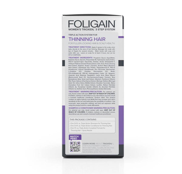 FOLIGAIN Triple Action Hair Care System For Women 3 Piece Trial Set - FOLIGAIN JAPAN