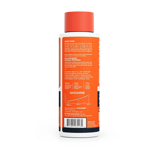 FOLIGAIN Triple Action Shampoo For Thinning Hair For Men with 2% Trioxidil 473ml - FOLIGAIN JAPAN