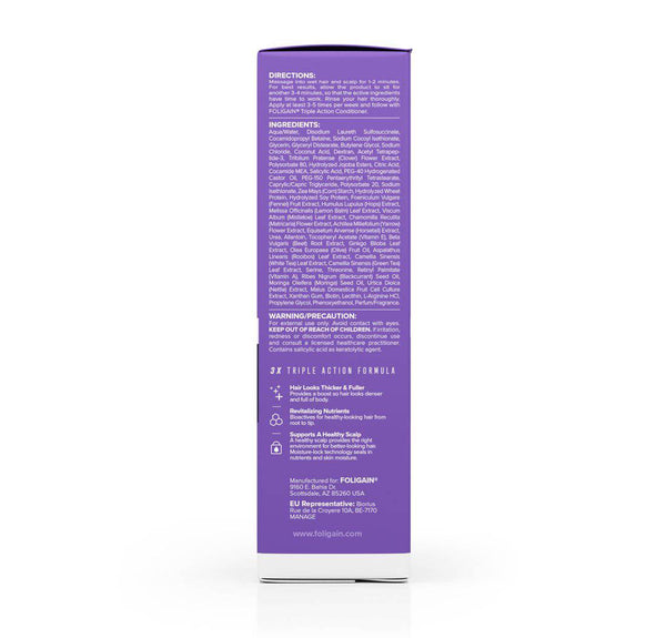 FOLIGAIN Triple Action Shampoo For Thinning Hair For Women with 2% Trioxidil - FOLIGAIN JAPAN